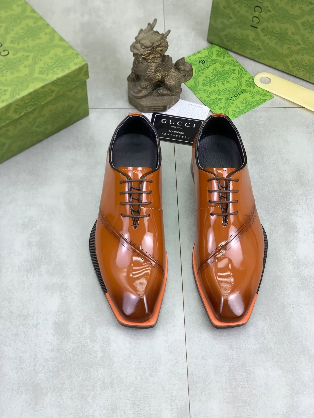 Men's Men's Shoes 💰P580 [New Style] 💰💎💎💎 [Gucci] GUCCI high-end men's formal business leather shoes, original order 1:1! Original imported high-end calfskin, original metal buckle, imported first-layer pigskin lining for feet, original high-end outsole, men's shoe size: 38-44